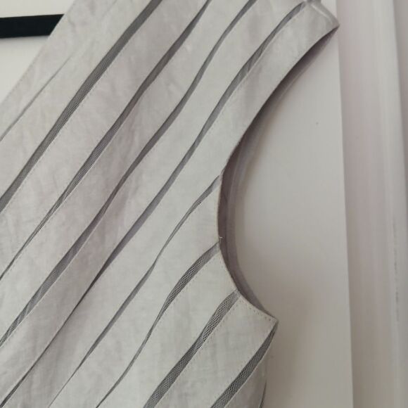 Adrianna Papell Silver Metallic Tier Cocktail Holiday Ruffle NYE Dress-10 - Picture 8 of 15